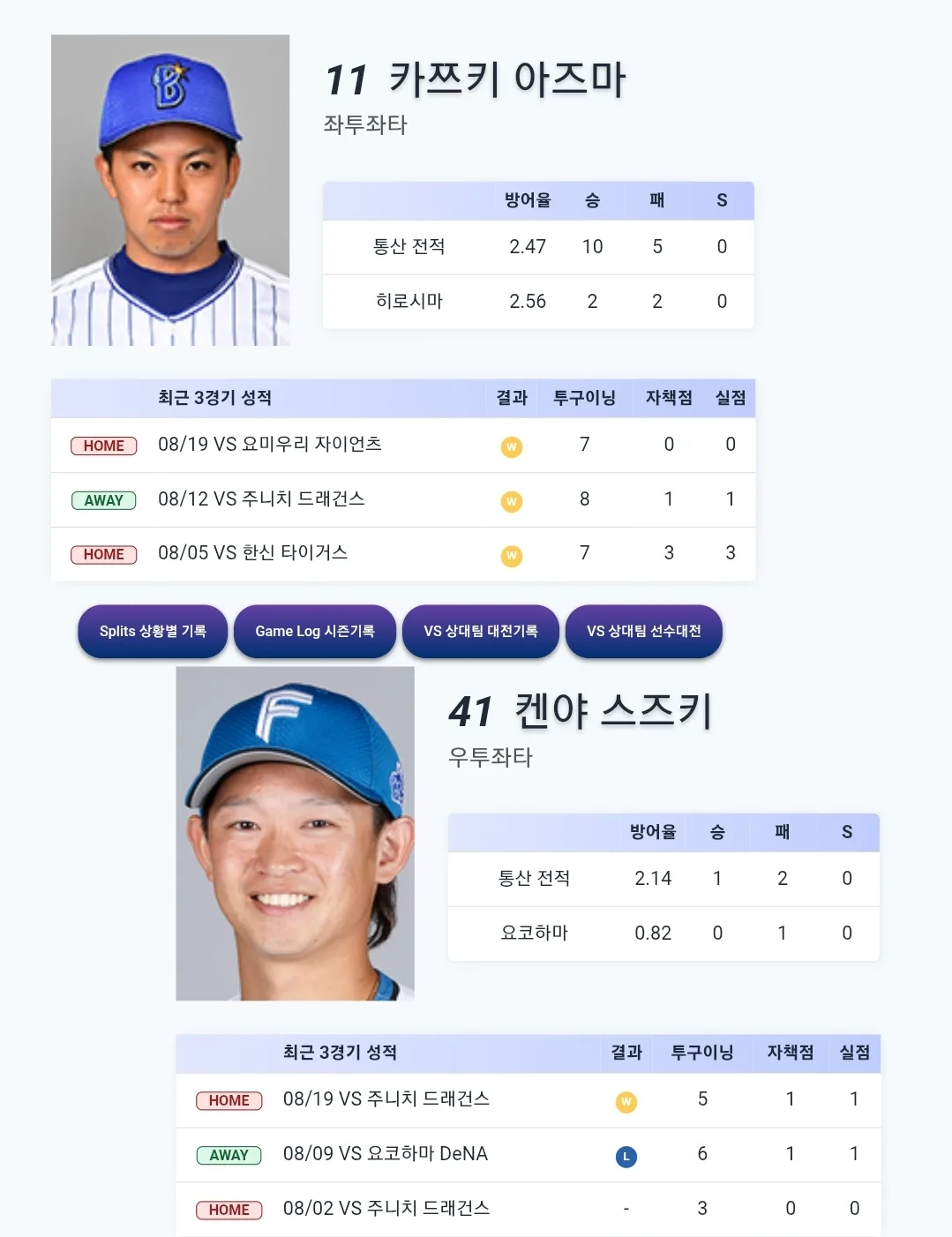 히로시마 도요 카프 요코하마 DeNA 베이스타스