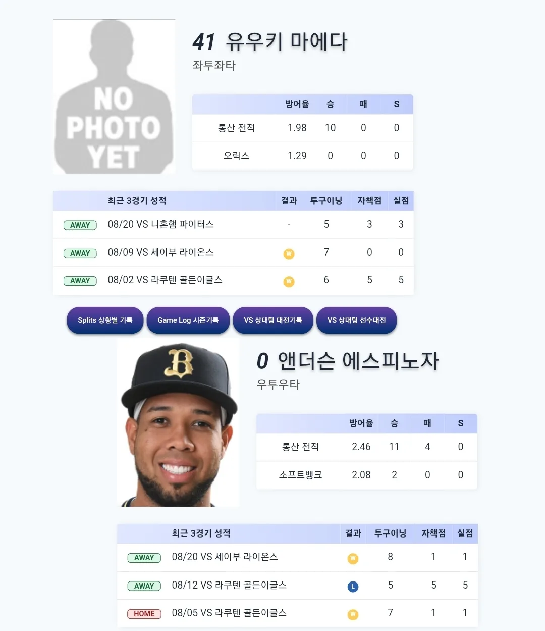 오릭스 버팔로스 소프트뱅크 호크스