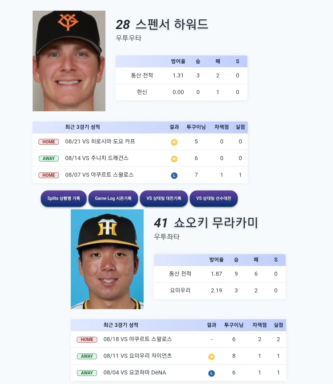 한신 타이거스 요미우리 자이언츠