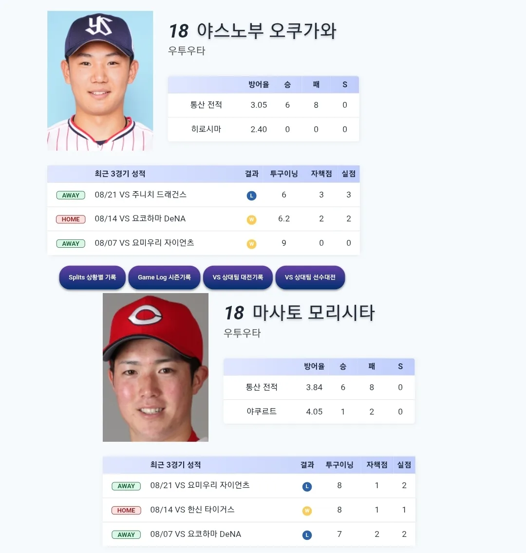히로시마 도요 카프 도쿄 야쿠르트 스왈로스