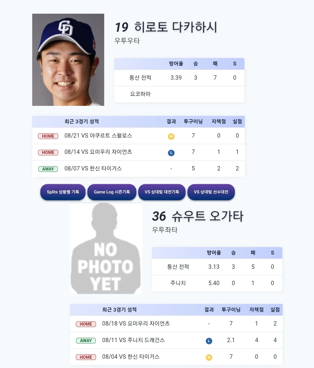 요코하마 베이스타스 주니치 드래건스