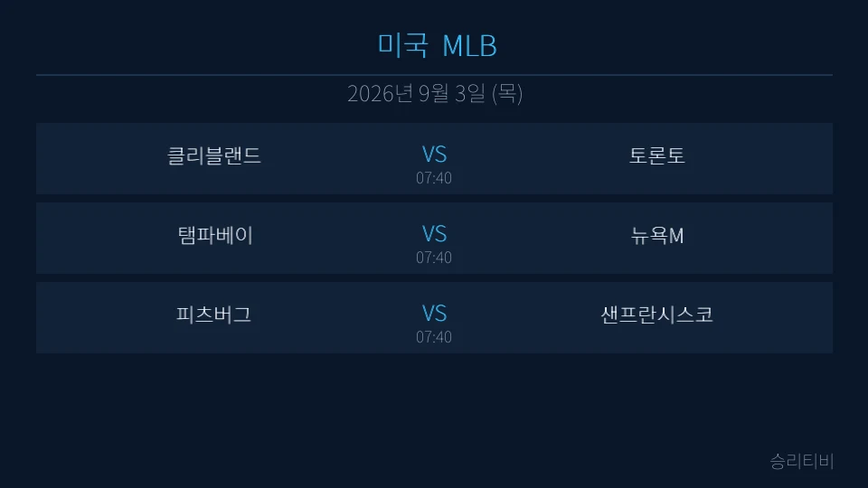 MLB 9월 3일 3경기 분석 대표 이미지