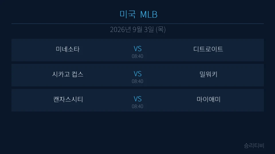 MLB 9월 3일 3경기 분석 대표 이미지