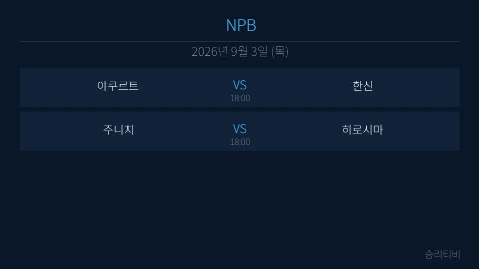 NPB 9월 3일 2경기 분석 대표 이미지