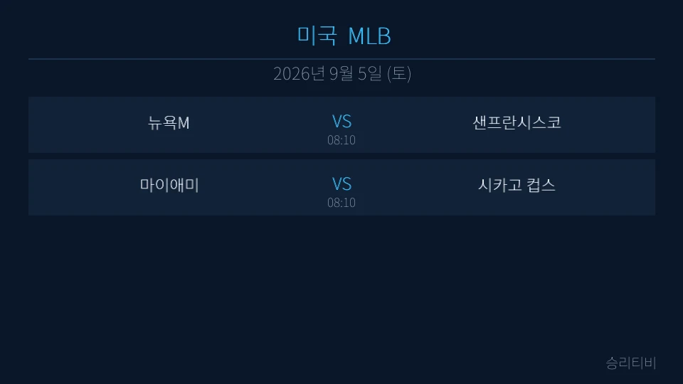 MLB 9월 5일 2경기 분석 대표 이미지