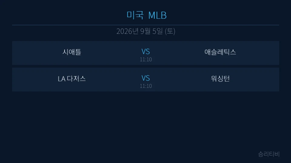 MLB 9월 5일 2경기 분석 대표 이미지