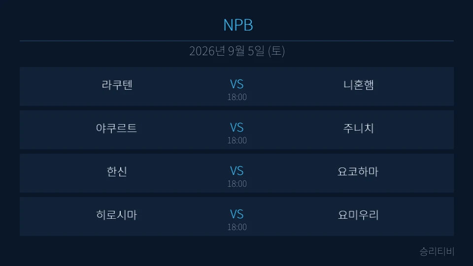 NPB 9월 5일 4경기 분석 대표 이미지