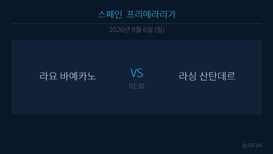 라리가 9월 6일 라요 바예카노 vs 라싱 산탄데르 분석 대표 이미지