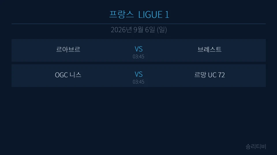 리그앙 9월 6일 2경기 분석 대표 이미지