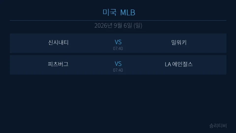 MLB 9월 6일 2경기 분석 대표 이미지