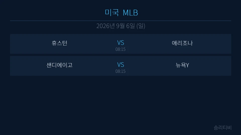 MLB 9월 6일 2경기 분석 대표 이미지