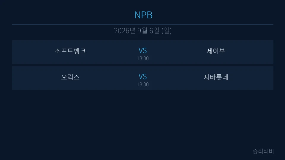 NPB 9월 6일 2경기 분석 대표 이미지