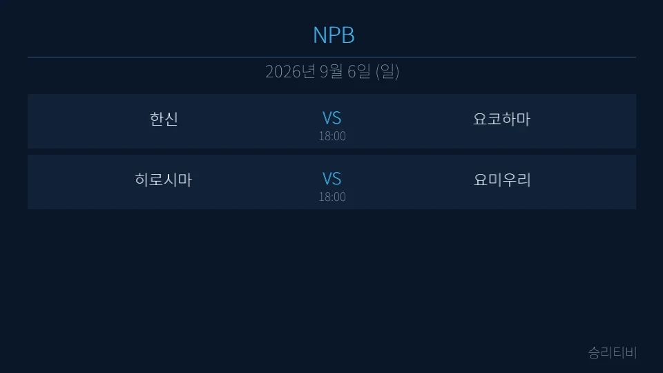 NPB 9월 6일 2경기 분석 대표 이미지