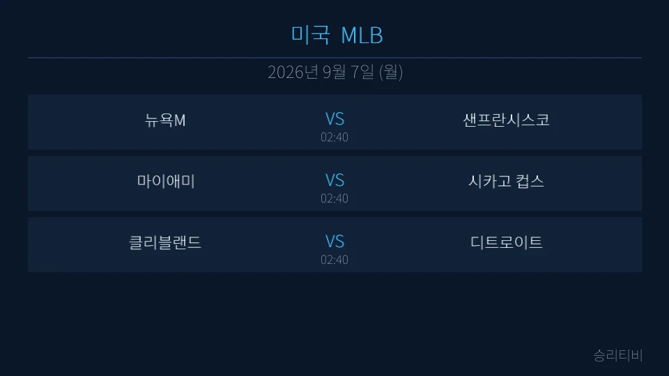 MLB 9월 7일 3경기 분석 대표 이미지