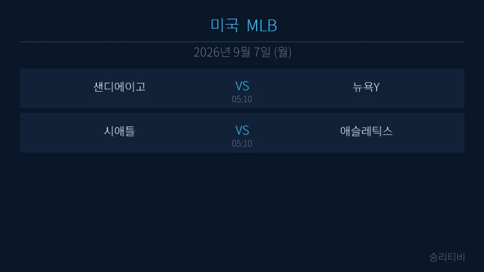 MLB 9월 7일 2경기 분석 대표 이미지