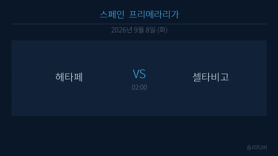 라리가 9월 8일 헤타페 vs 셀타비고 분석 대표 이미지