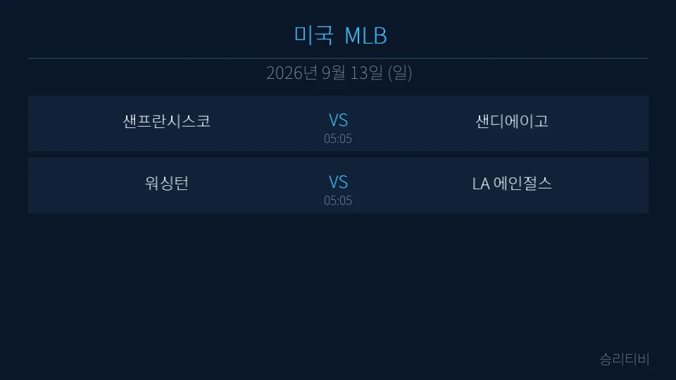 MLB 9월 13일 2경기 분석 대표 이미지