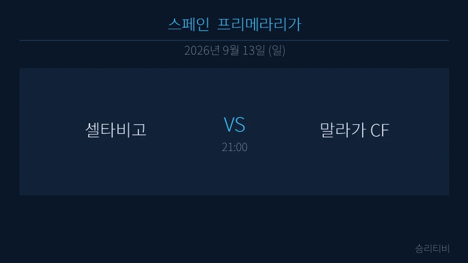 라리가 9월 13일 셀타비고 vs 말라가 CF 분석 대표 이미지