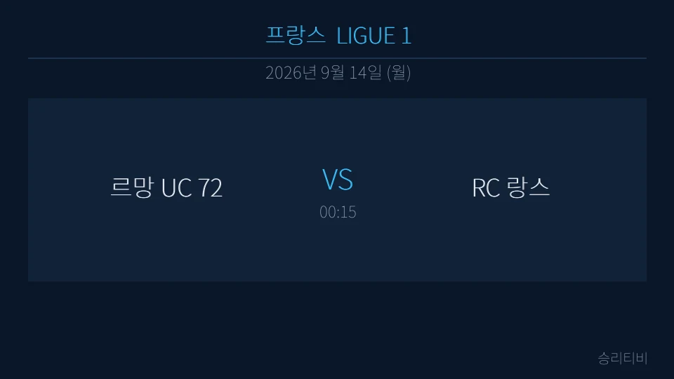 리그앙 9월 14일 르망 UC 72 vs RC 랑스 분석 대표 이미지