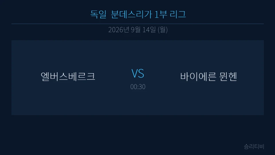 분데스리가 9월 14일 엘버스베르크 vs 바이에른 뮌헨 분석 대표 이미지