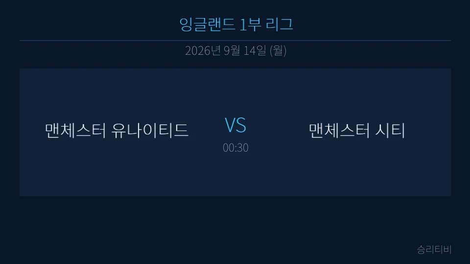 EPL 9월 14일 맨체스터 유나이티드 vs 맨체스터 시티 분석 대표 이미지