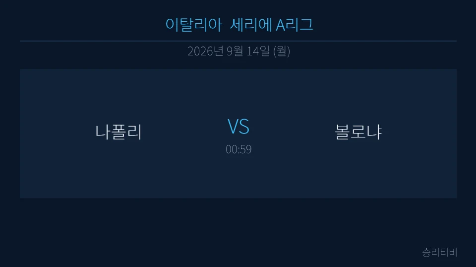 세리에 A 9월 14일 나폴리 vs 볼로냐  분석 대표 이미지