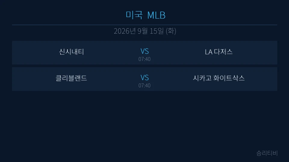 MLB 9월 15일 2경기 분석 대표 이미지