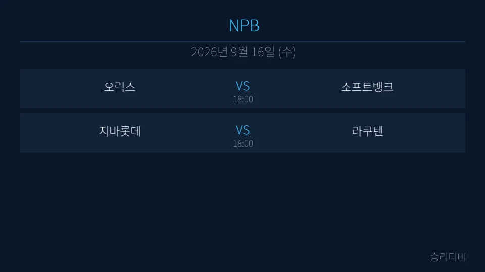 NPB 9월 16일 2경기 분석 대표 이미지