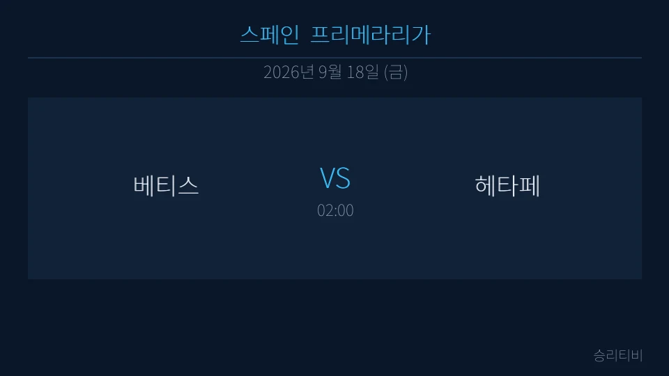 라리가 9월 18일 베티스 vs 헤타페 분석 대표 이미지