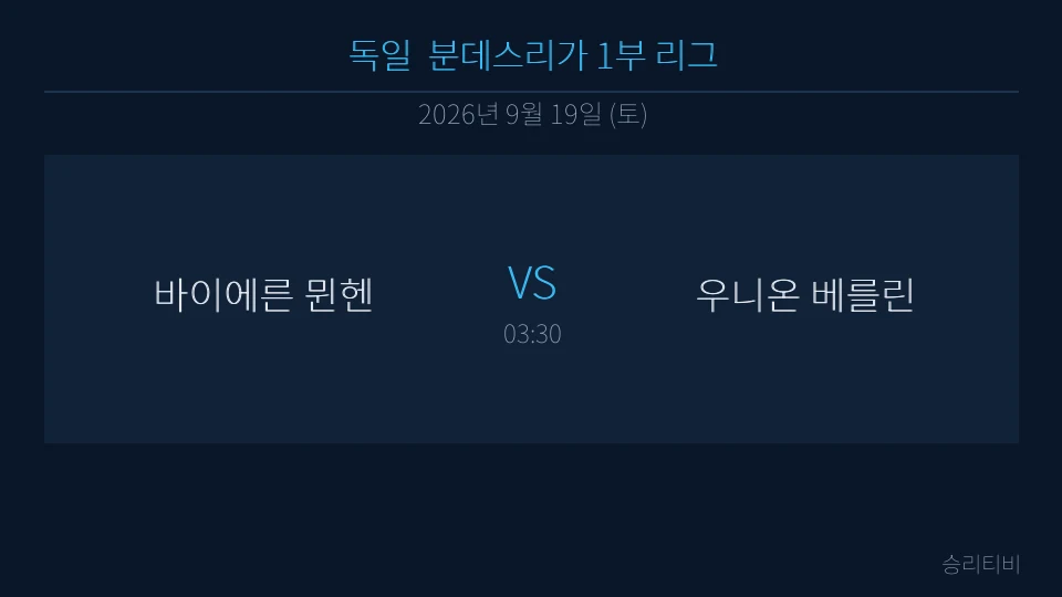 분데스리가 9월 19일 바이에른 뮌헨 vs 우니온 베를린 분석 대표 이미지