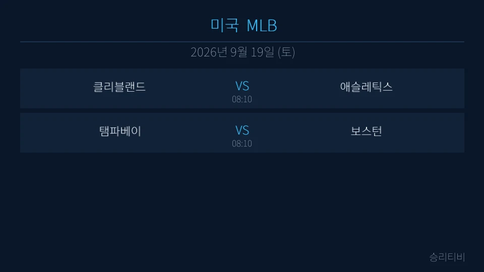 MLB 9월 19일 2경기 분석 대표 이미지