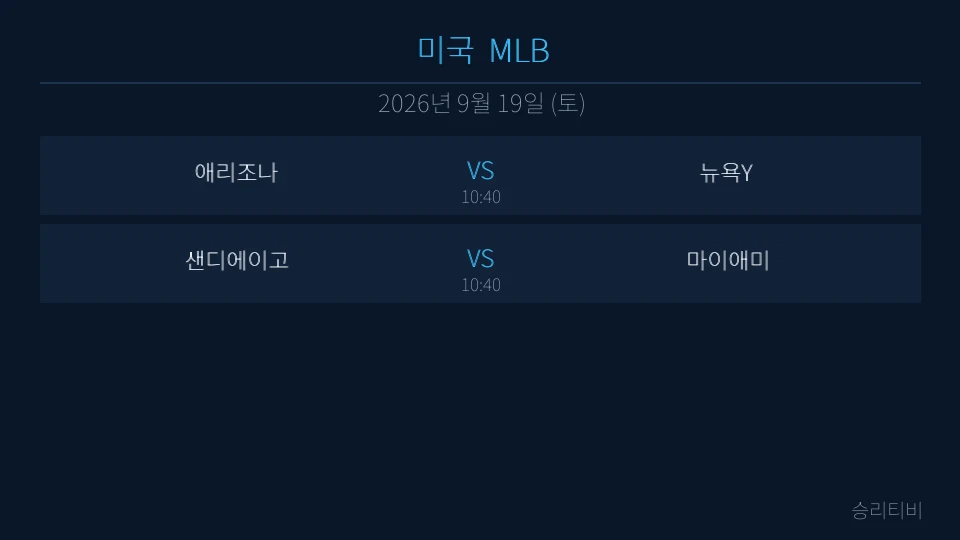 MLB 9월 19일 2경기 분석 대표 이미지