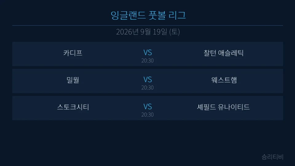 EFL 9월 19일 3경기 분석 대표 이미지