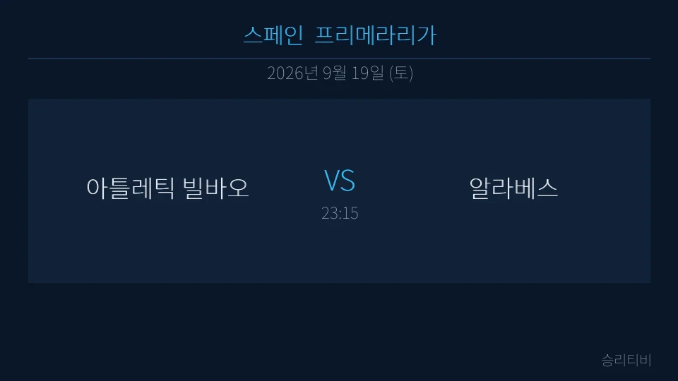 라리가 9월 19일 아틀레틱 빌바오 vs 알라베스 분석 대표 이미지