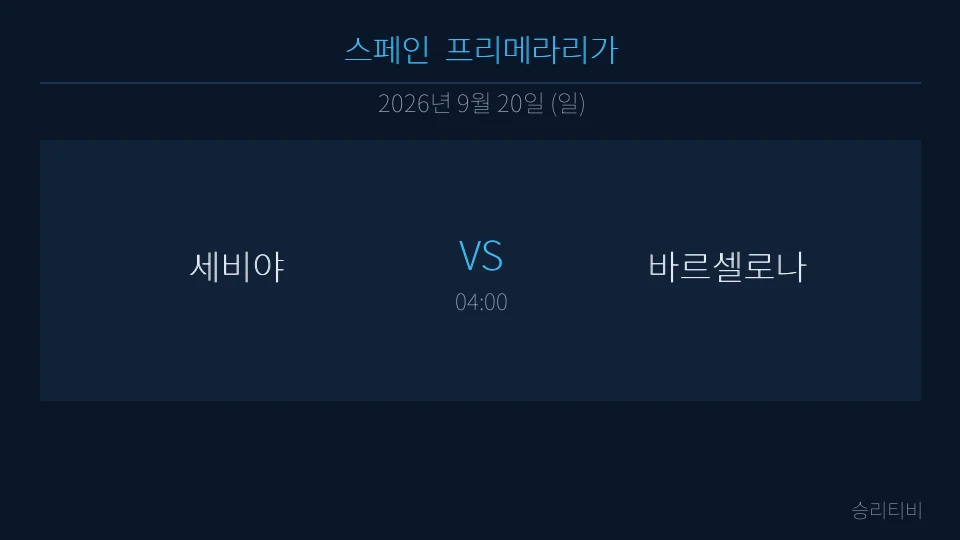 라리가 9월 20일 세비야 vs 바르셀로나 분석 대표 이미지