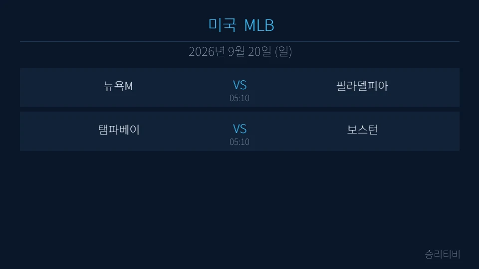 MLB 9월 20일 2경기 분석 대표 이미지