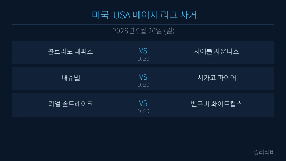 MLS 9월 20일 3경기 분석 대표 이미지