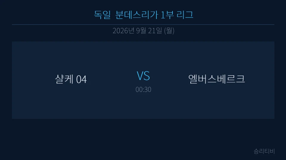 분데스리가 9월 21일 샬케 04 vs 엘버스베르크 분석 대표 이미지