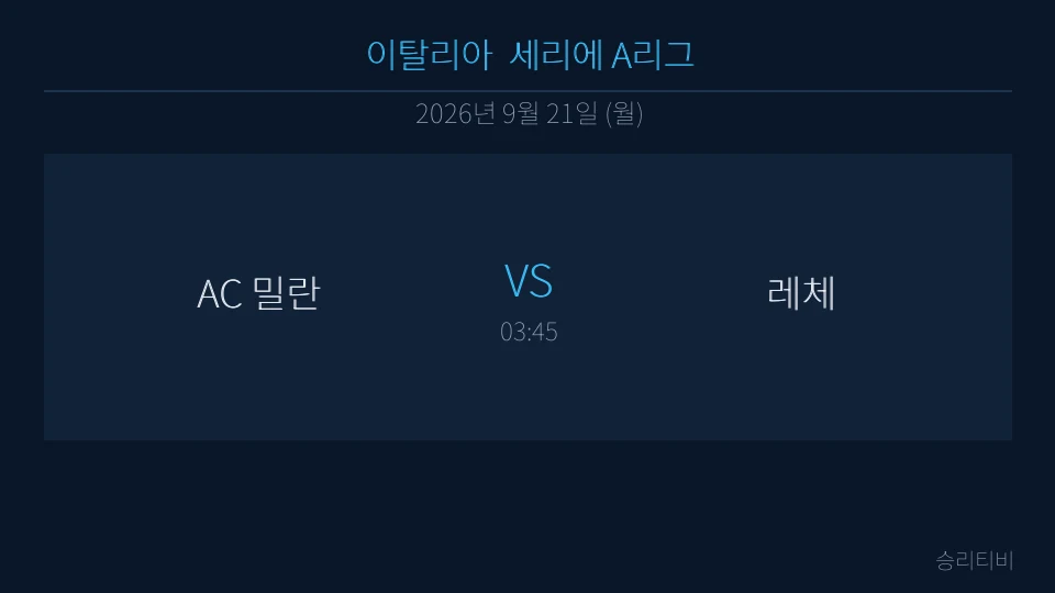 세리에 A 9월 21일 AC 밀란 vs 레체 분석 대표 이미지